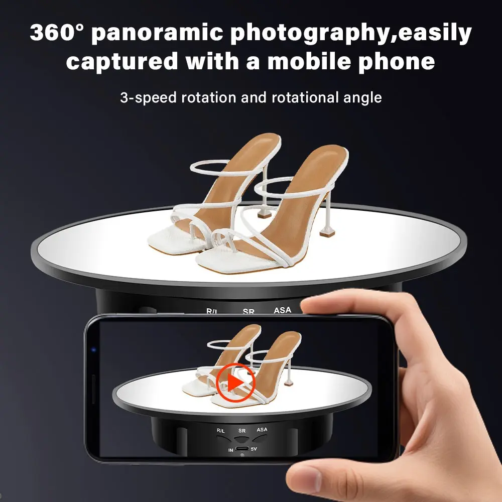 360° Rotating Display Stand with Electric Motor, Quiet Operation, Compact Design, Abs Base, Ideal for Jewelry & Models, Home/office Use