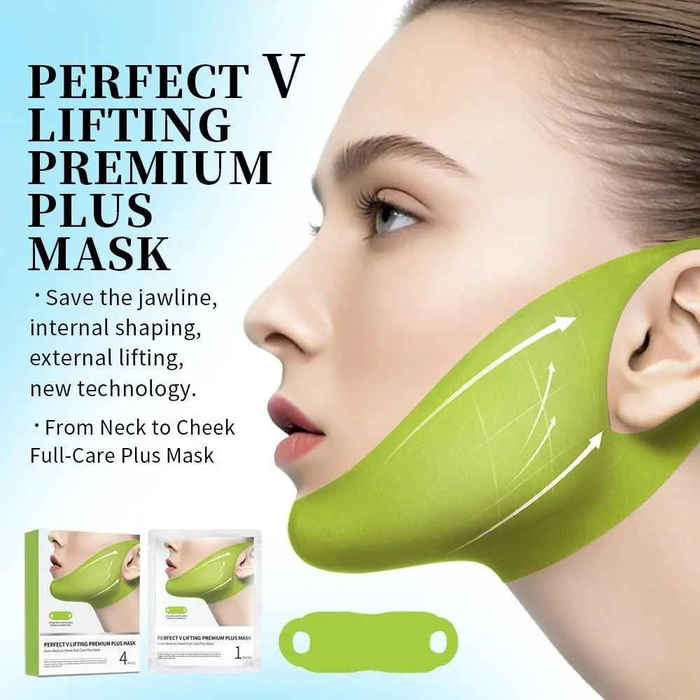 Cactus Collagen V Face Lifting Ear Hook Mask, Jawline Lifting Mask, 4 Pcs Box, Chin Strap Tightening, Reduces Morning Facial Swelling, Daily Home Beauty Care, Chin Mask For Tightening And Firming
