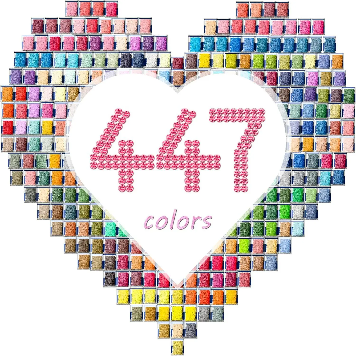 5D Synthetic Round Drill Diamond Painting Beads Kit - 223500 Pieces, 447 Colors, 500pcs per Bag, 0.12inch/0.3cm 5D Beads, Convenient and Funny DIY Art Craft for Christmas Party, Birthday Party, Diy Art Painting