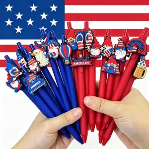 15/25pcs Patriotic Independence Day Theme Ballpoint Pens, Goblin Series Click Ballpens, Creative Design, Smooth Writing, Office Gifts