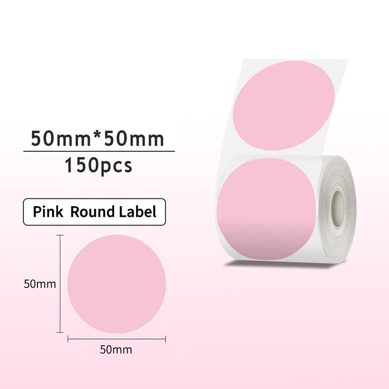 50x50mm Round Adhesive Labels, Direct Thermal Labels, 150 Roll for Phomemo M110 M200 M220 M120 M221, Durable Thermal Paper Stickers