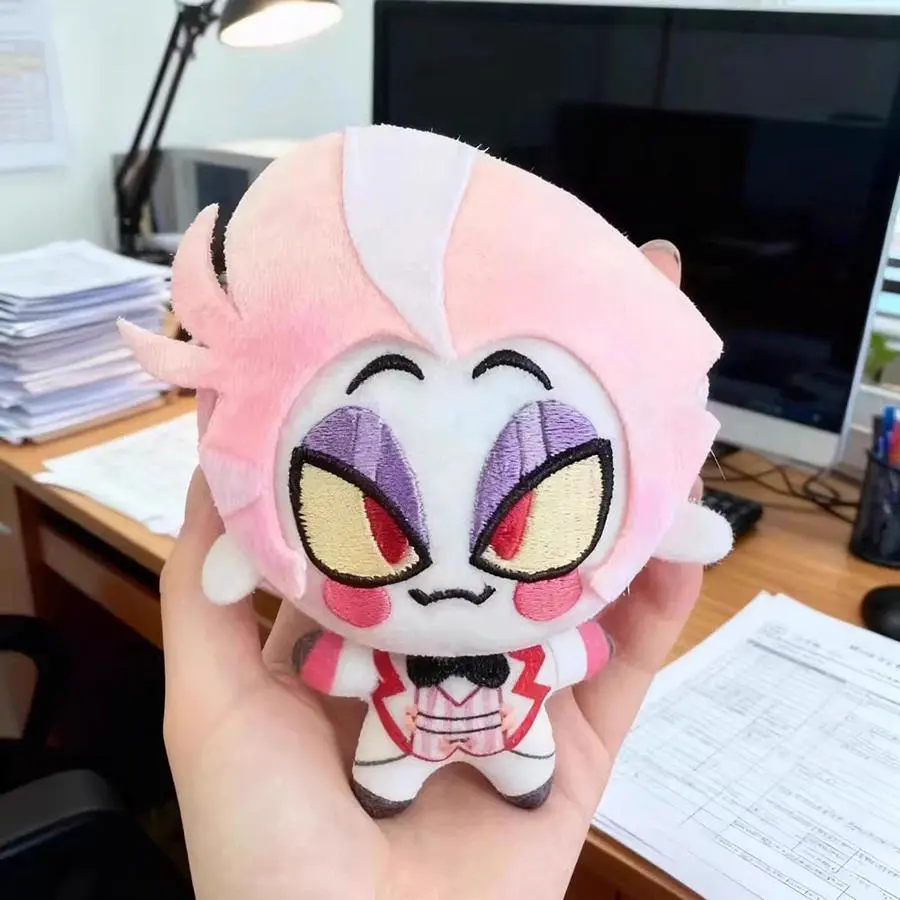 10cm Lucifer Morning Plush Dolls Pendant Holiday Gifts Mini Print Hazbin Lucifer Stuffed Backpack Toys Fans Collect Party Gifts