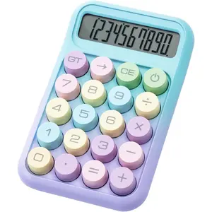 Mechanical  Calculator, 10 Digit  Desk Calculator, Large LCD Display and Big Buttons, Cute Small Calculators  for  Students Teacher