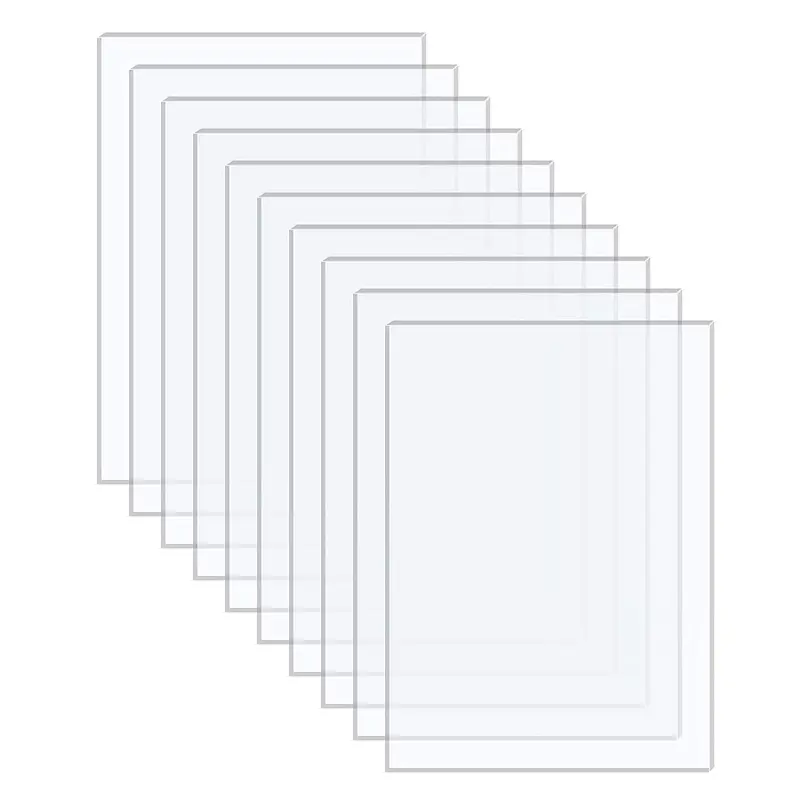 10 Pack 5x7 0.04" Clear Plexiglass Sheets for Picture Frame| 1mm Transparent Acrylic Sheets Cut to Size for Craft Project, Painting, Model Making