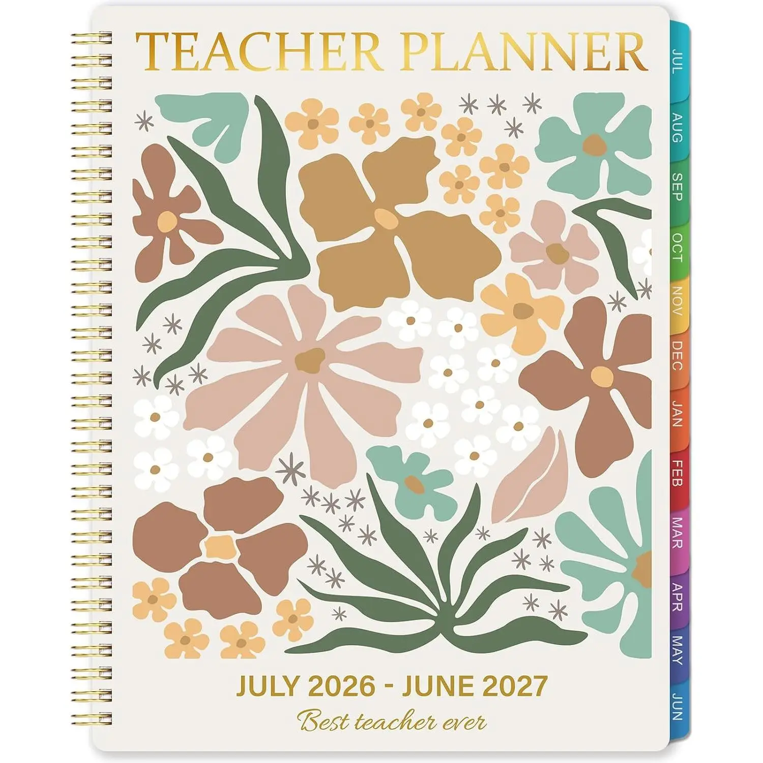Teacher Planner 2026-2027 - Teacher Lesson Planner 2026-2027, Academic Organizer with Colorful Tabs, 8.5'' x 11''