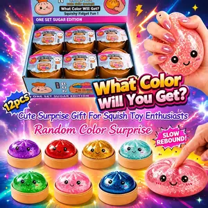Sparkly Dumpling Bun Surprise Mystery Blind Box Kit, Unique Slow Rebound Squishy Fidget Squeeze Toy Ease Tension, Limited Rare Collectible Box, Portable Office Calming Ornament Holiday Exchange Tabletop Accessory