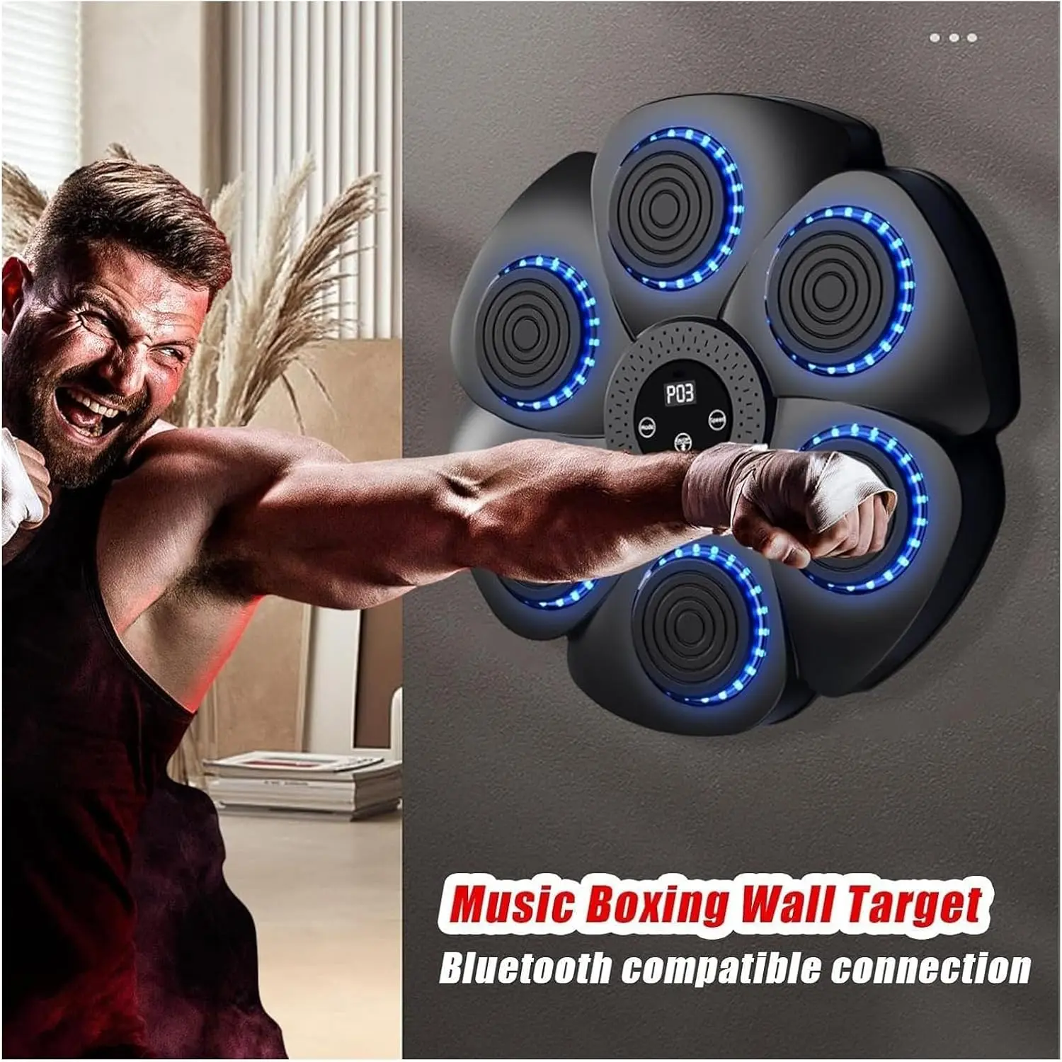 2026 Wall Mounted Boxing Machine, Music Boxing Machine, Electronic Smart Boxing Reaction Target |   Rechargeable Rhythm Boxing Equipment, Smart Boxing Target Workout Machine, Music Boxing Machin