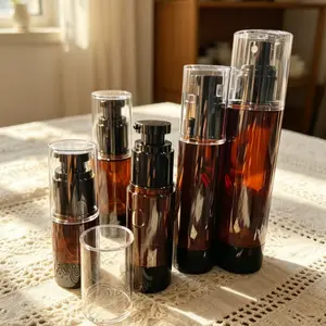 3pcs 15ML-100ML Lightproof Vacuum Bottles, Vacuum Cream Bottle, Vacuum Spray Lotion Dispenser, Ideal for Skincare Products