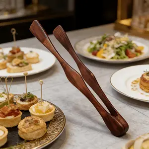 A Long-Handled Wooden Food Clip Essential for Kitchen Cooking, Perfect for Mixing And Serving Japanese And Korean Dishes, As Well As for Handling Fruit Salads. It'S a Must-Have for Frying Ham And Steak
