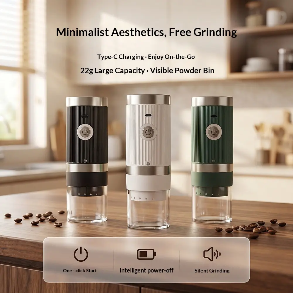 Portable Electric Bean Grinder Coffee Maker USB Rechargeable Coffee Grinder Electric Coffee Grinder Coffee Grinder