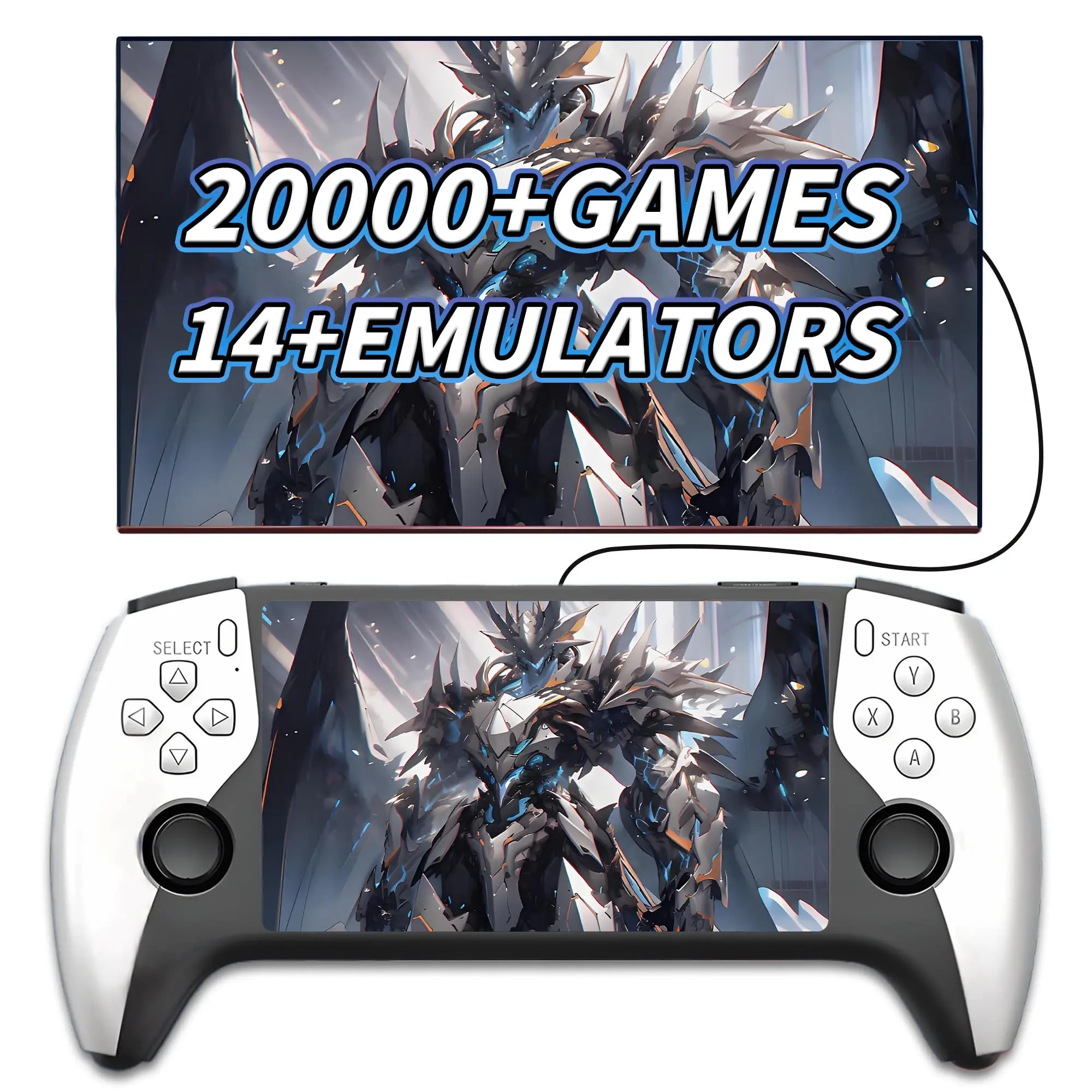 SF3500 Retro Handheld Game Console - A handheld console with a 5.5-inch HD IPS screen, supports classic video games, TV connection, 14+ emulators, about 5 hours of battery life, perfect for staying home and enjoying games during the holidays.