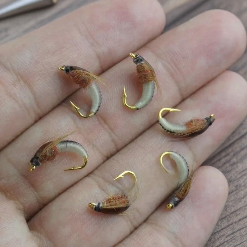 Waterproof Portable Nymph Fly Fishing Lure Set Size 12 Mustard Hook for Trout Realistic Nymph Design Tangle Free Fly Fishing Accessories Essential Freshwater Fly Fishing Combo