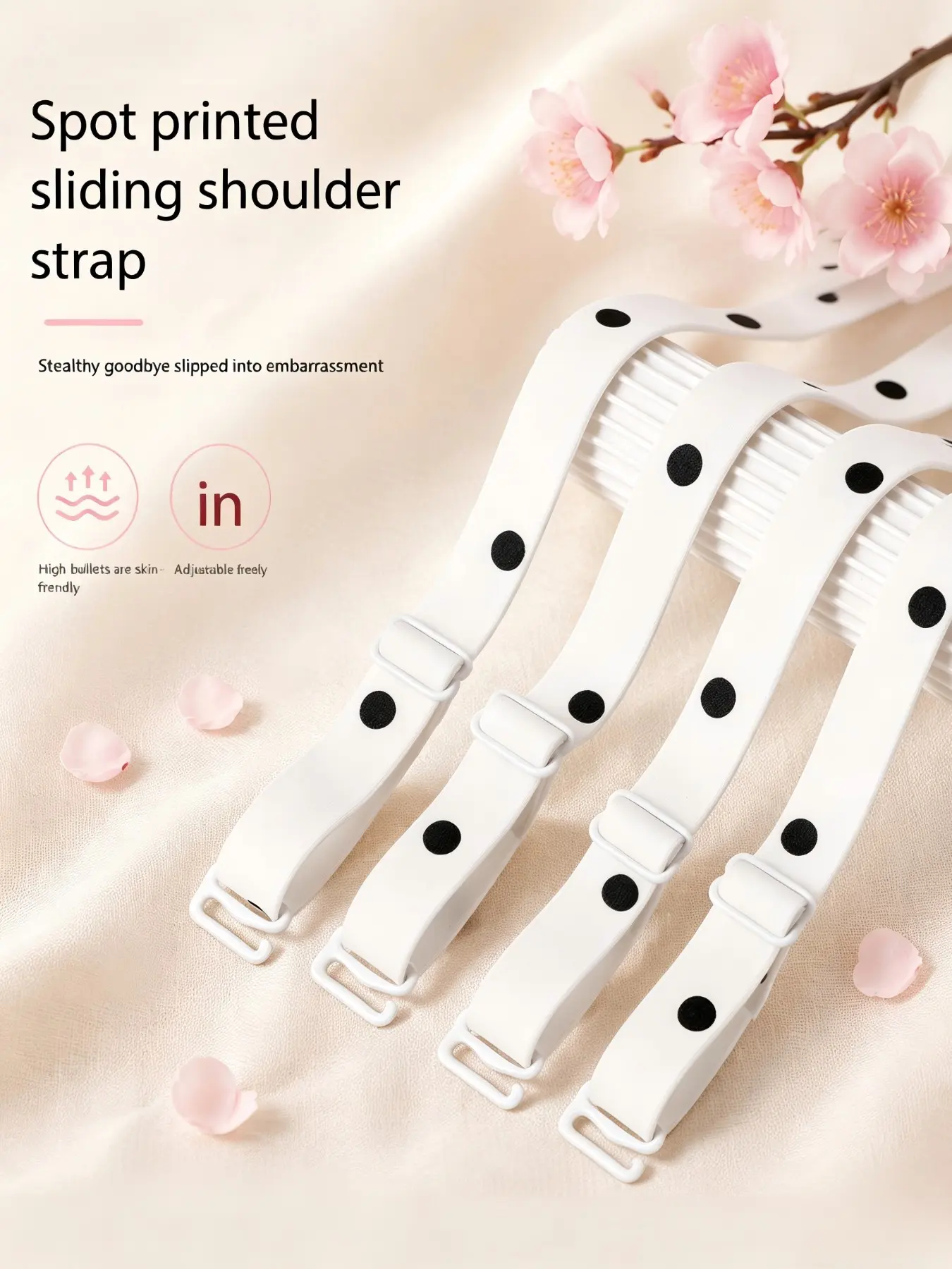 Adjustable Bra Straps Set of 4, Non-Slip Thin Strap, Invisible Elastic Shoulder Straps, Versatile Replacement Straps for Bras