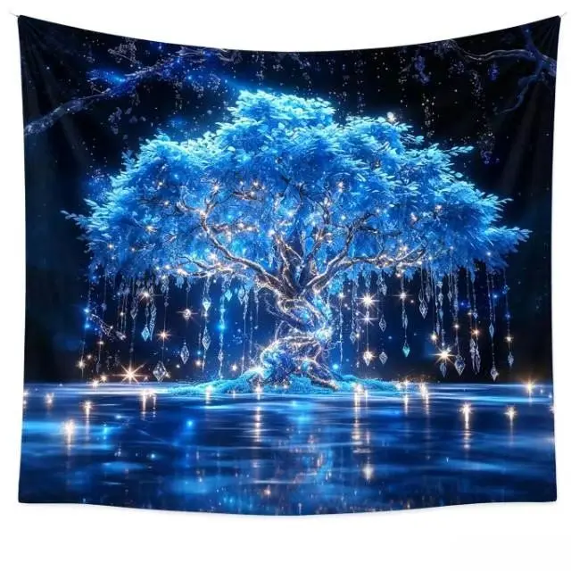 Extra Large Diamond Tree of Life Tapestry - Bedroom, Vivid Polyester Wall Hanging for Living Room, Office and Party Decoration - Easy Installation