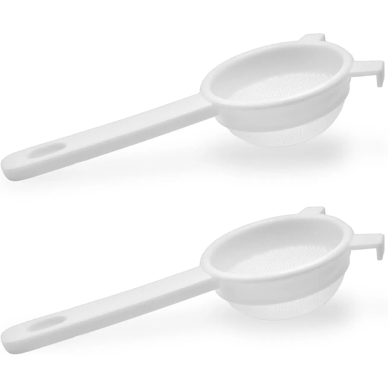 Nylon Mesh Strainer – White Plastic Versatile Kitchen Strainer for Straining & Transferring – Kefir, Kombucha, Canning, Tea, Juicing – 2 Pack
