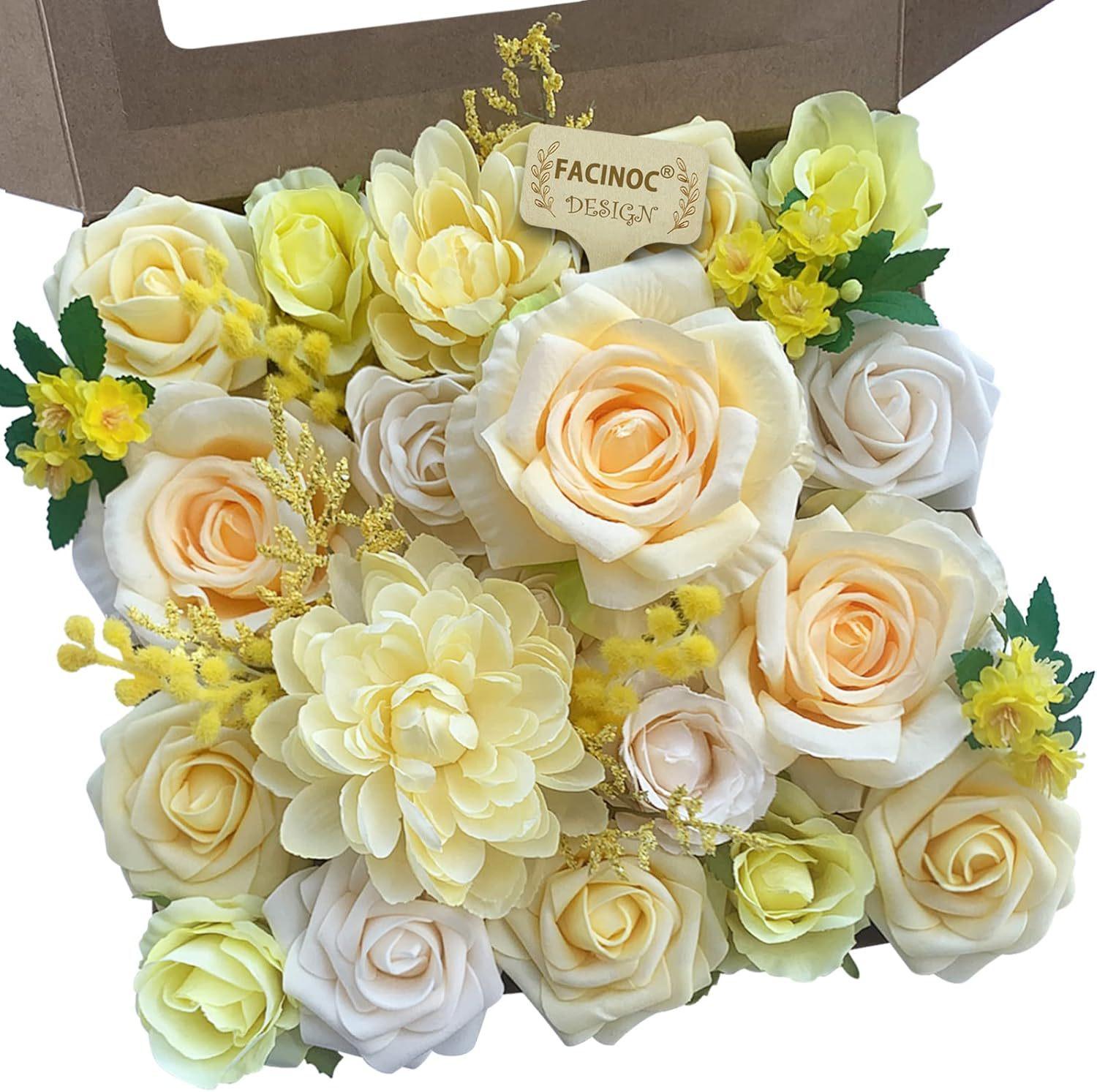 Aesthetic DIY Faux Rose Box Set| Real-Touch Artificial Flowers with Stems for Wedding Bouquets & Centerpieces| Romantic Forever Valentine's & Birthday Gift| Spring Home Decor