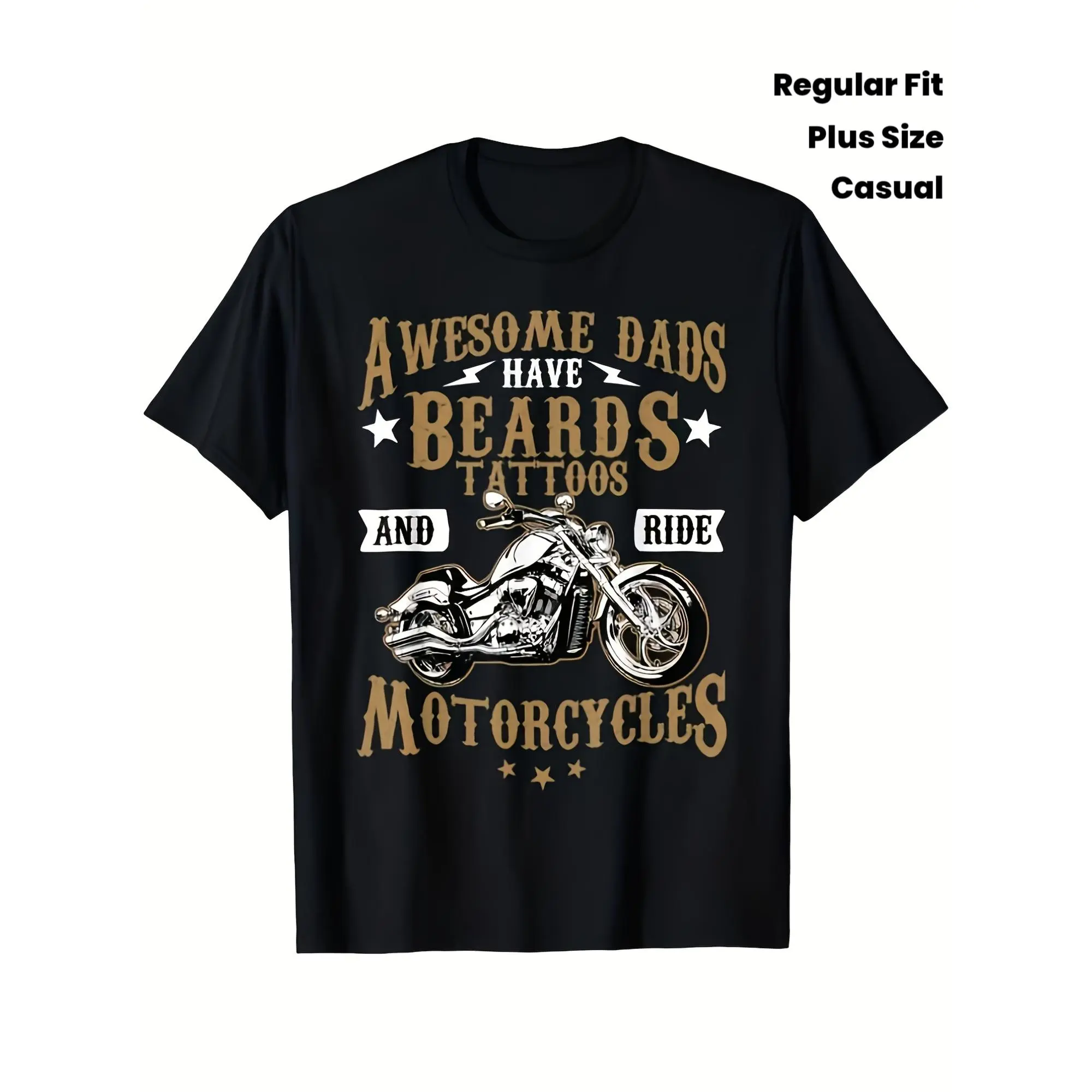 Men's & Motorcycle Knight T-Shirt - Gang Clothing with Motorcycle Club Patch, Black Motorcycle Sports Theme Apparel for Punk Streetwear, Motorcycle Enthusiasts (Regular Fit) - Year-Round Casual W Extra Long PlusSize, PLUS SIZE