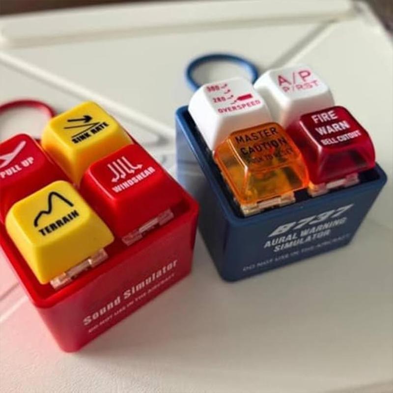 2-Pcs Keychain Set: Boeing 737/Airbus EGPWS Alert Simulator (LED Light+Warning Sound) + Heart Retractable Stainless Steel Scrunchie Lanyard - Stress Relieving For Pilots 2-Pcs Keychain Set: Boeing 737/Airbus EGPWS Alert Simulator (LED Light+Warning Sound) + Heart Retractable Stainless Steel Scrunchie Lanyard - Stress Relieving For Pilots