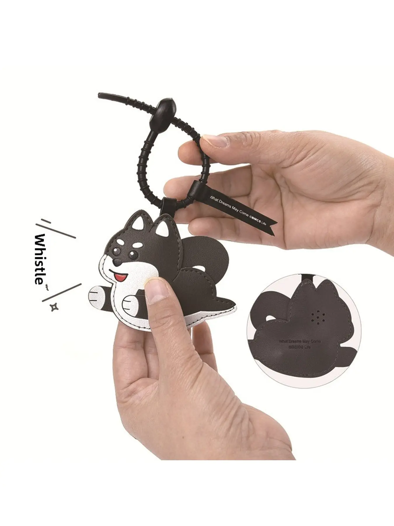 BIBI Puppy Bag Charm Creative Cute Novel Squeaky Leather Puppy Keychain Car Hanging Decoration Gift