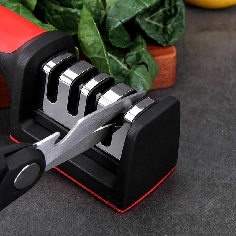 4-Stage Professional Kitchen Knife Sharpener - Tungsten & Diamond Ceramic Sharpening Stone for Chefs Kitchenware Home
