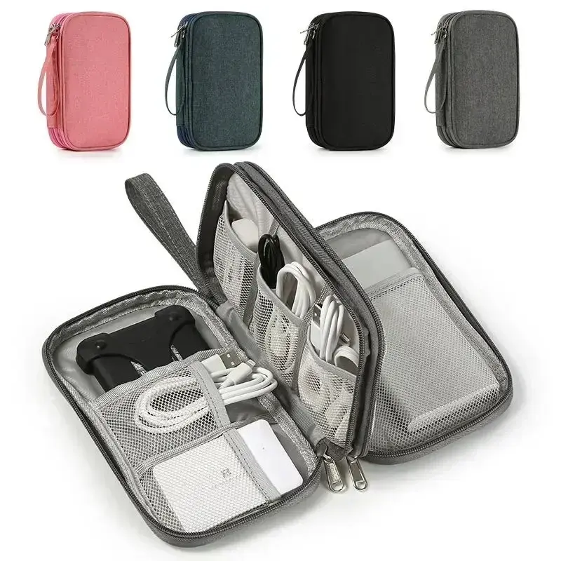 Travel Portable Digital Product Storage Bag Multi-grids USB Data Cable Organizer Office Headset Charging Treasure Box Bag