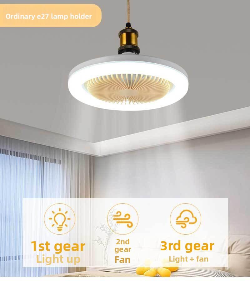 LED Aromatherapy Crystal Fan Light E27 Screw Base Dimmable Plastic Small Integrated Universal Head Fan Lamp for Ceiling