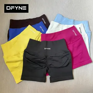 DFYNE Buttery Soft Cross Waist Crossover Shorts - High Stretch, Anti-Rolling, Seamless Active Athletic Biker Shorts for Athleisure, Active Athletic Shorts, Cross Waist Shorts