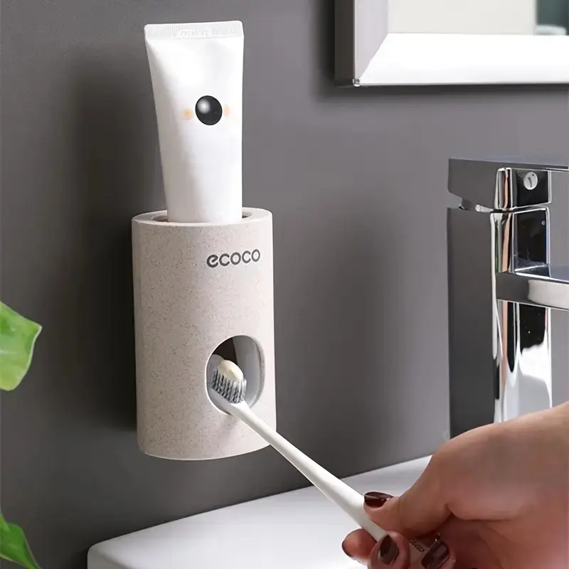 Bathroom Toothpaste Squeezer Dispenser, Tooth Paste Holder, No-Drill Self-Stick Design, Easy to Remove and Clean, Convenient Toothpaste Pump
