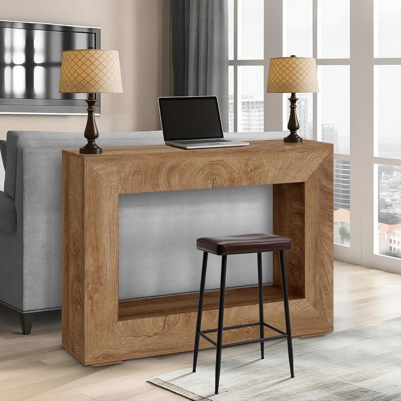 47" Entryway Console Table, Farmhouse Narrow Sofa Table with Storage Shelf, Modern Farmhouse Industrial Accent Table for Living Room Hallway Foyer