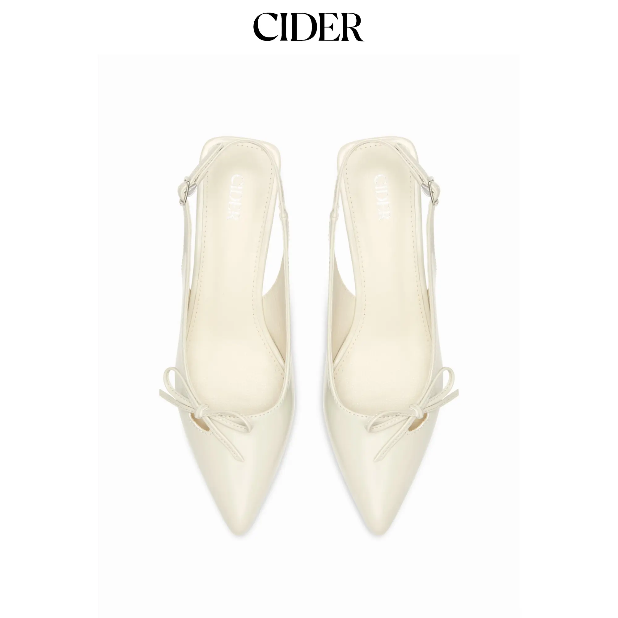 Cider BOWKNOT POINTED TOE SLINGBACK HEELS