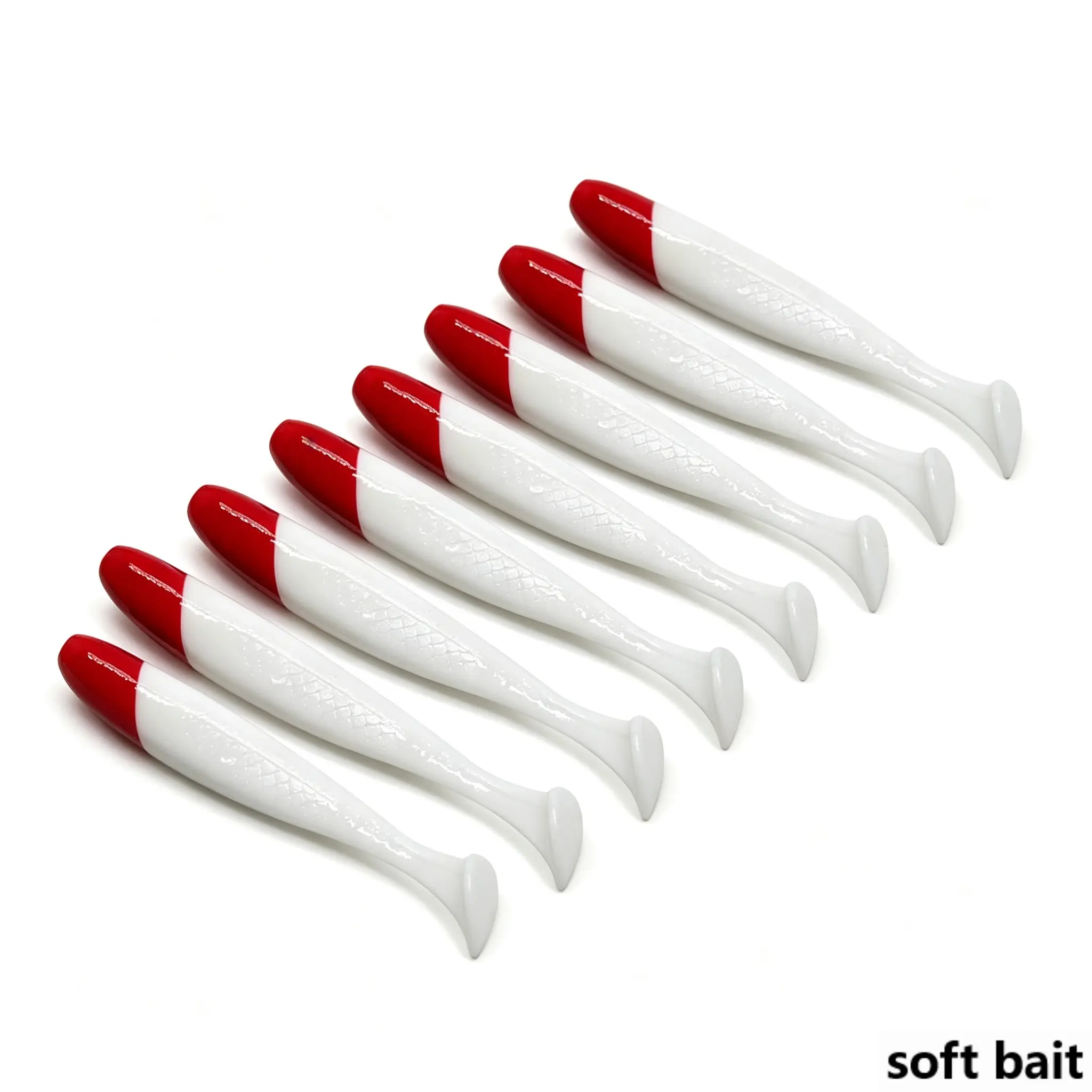 Realistic Swimming Action T Tail Soft Plastic Lures, Artificial Bait for Inshore Offshore Saltwater Fishing, Fish Bait Sports Equipment