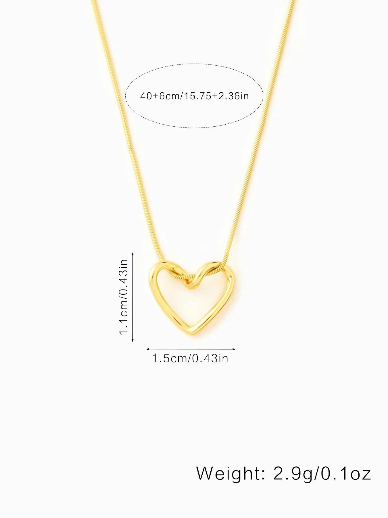 S925 Sterling Silver Twisted Love Heart Shaped Necklace for Women & Girls, Fashion Jewelry for Party, Daily Decor, Trendy All-match & Exquisite Jewelry for Birthday Gift