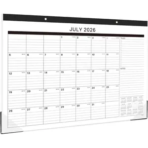 Desk Calendar 2026-2027 - 18 Months Desk Calendar 2026-2027, Jul 2026 - Dec 2027, 2026-2027 Calendar with 17" x 12" Thick Paper, -Wire Binding & Hanger, Julian Dates