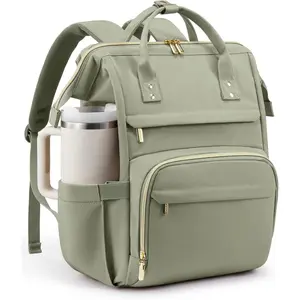Laptop backpack with large-capacity water bottle pocket, 15.6inch waterproof travel backpack, computer bag, professional work, college, nurse, teacher backpack