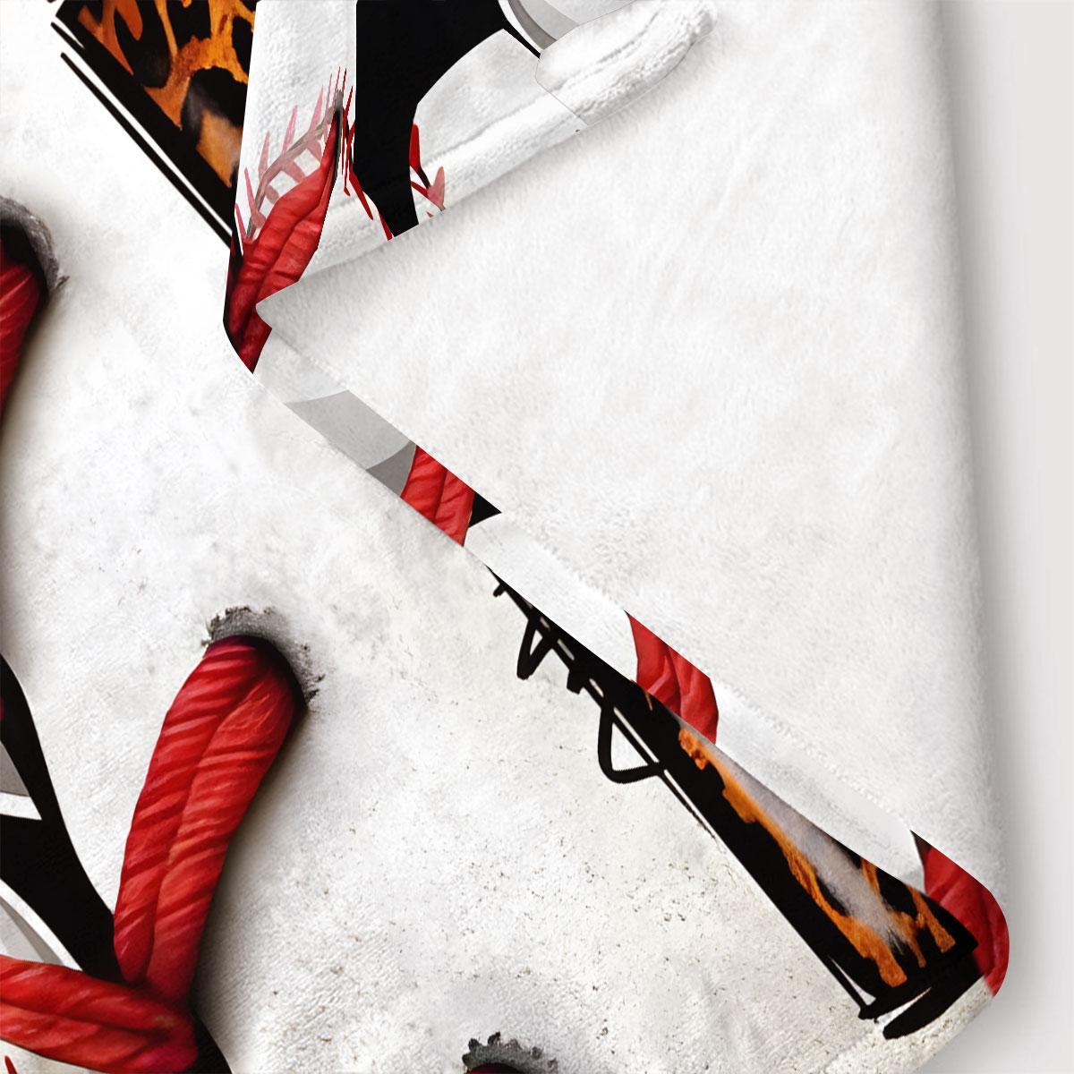 Baseball & Letter Pattern Blanket, 1 Count Soft Comfortable Warm Throw, Air-conditioned Room Blanket, Warm Nap Blanket for Home & Office, Soft Comfy Blanket