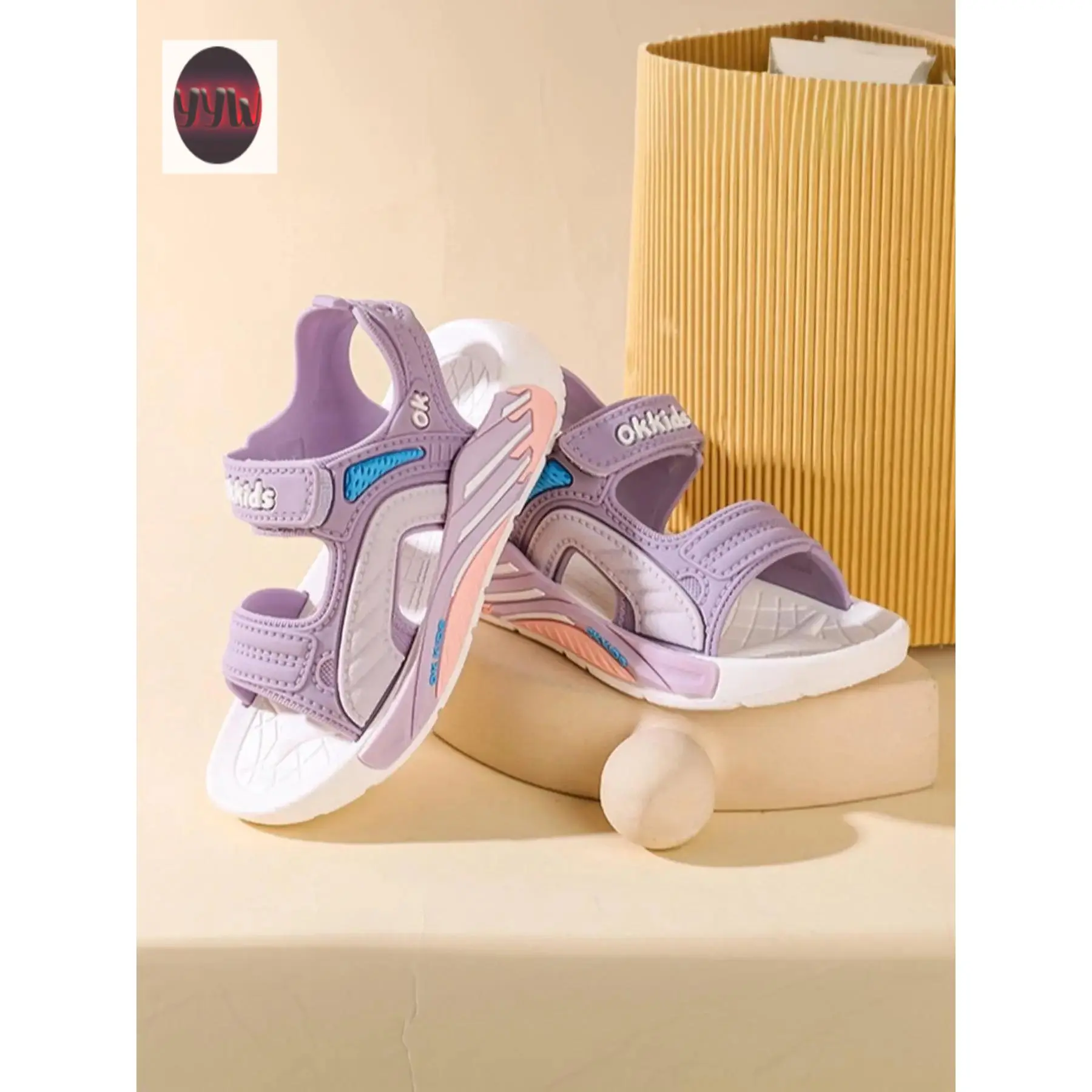 YYW1 Toddler Girl's Fashionable Velcro Casual Sandals - Toddler Shoes, Ankle-Less, for Daily Beach & Outdoor Wear