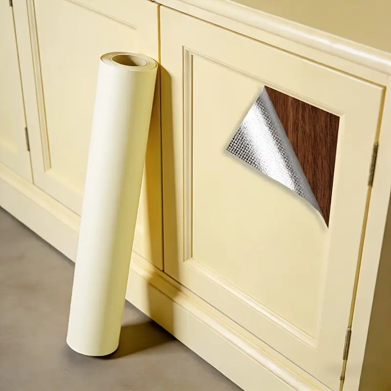 Self-Adhesive Waterproof Wallpaper for Furniture Renovation, Interior Wall, Desktop Sticker, Wardrobe Door, Cabinet, Moisture-Resistant Decal