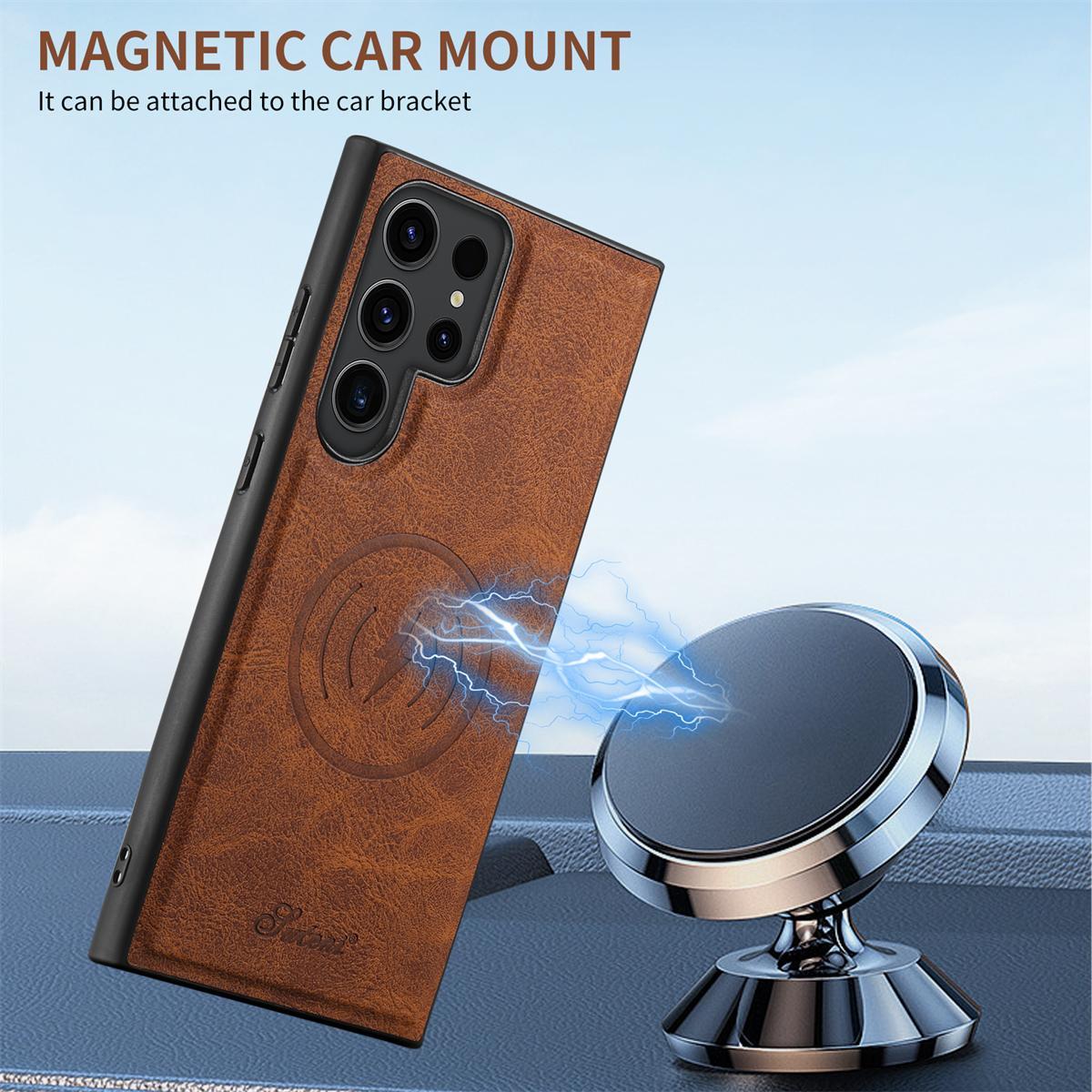 2in1 Magnetic Wallet Case For Samsung Galaxy S25/S24/S23/S22 Ultra, Detachable Magnetic PU Leather Case with Card Holder Stand For Galaxy S25 S24 Plus, Compatible with Magsafe, for Women Men