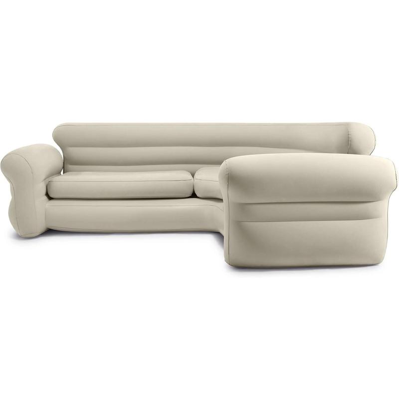 Inflatable Corner Sofa, L-Shaped Couch with 880 lb. Weight Capacity, 2-in-1 Valve for Easy Indoor Setup, 101" x 80" x 30"