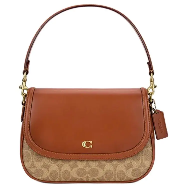 COACH Legacy 26 Crossbody Handbag for Women – Vintage Logo Style in Tan and Rust Leather