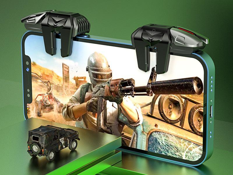 Mobile Phone Controller for Android & iPhone, 6 Trigger Game Controller Compatible with PUBG Mobile/Knives Out/Call of Duty Mobile, Phone Triggers for Gaming with Sensitive Shoot and Aim