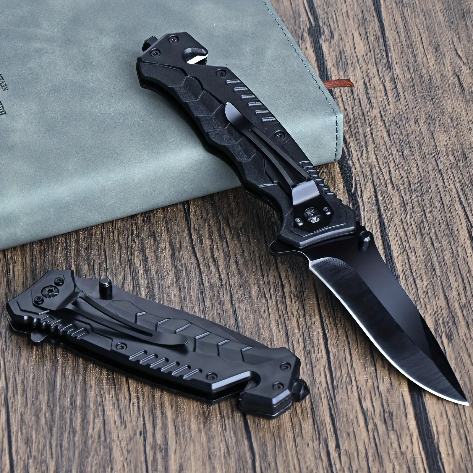 Portable Folding Fruit Knife - Steel Blade, Comfortable Grip, Compact Utility Cutlery for Fruit Cutting, Hiking Camp Kitchen Tasks, Black