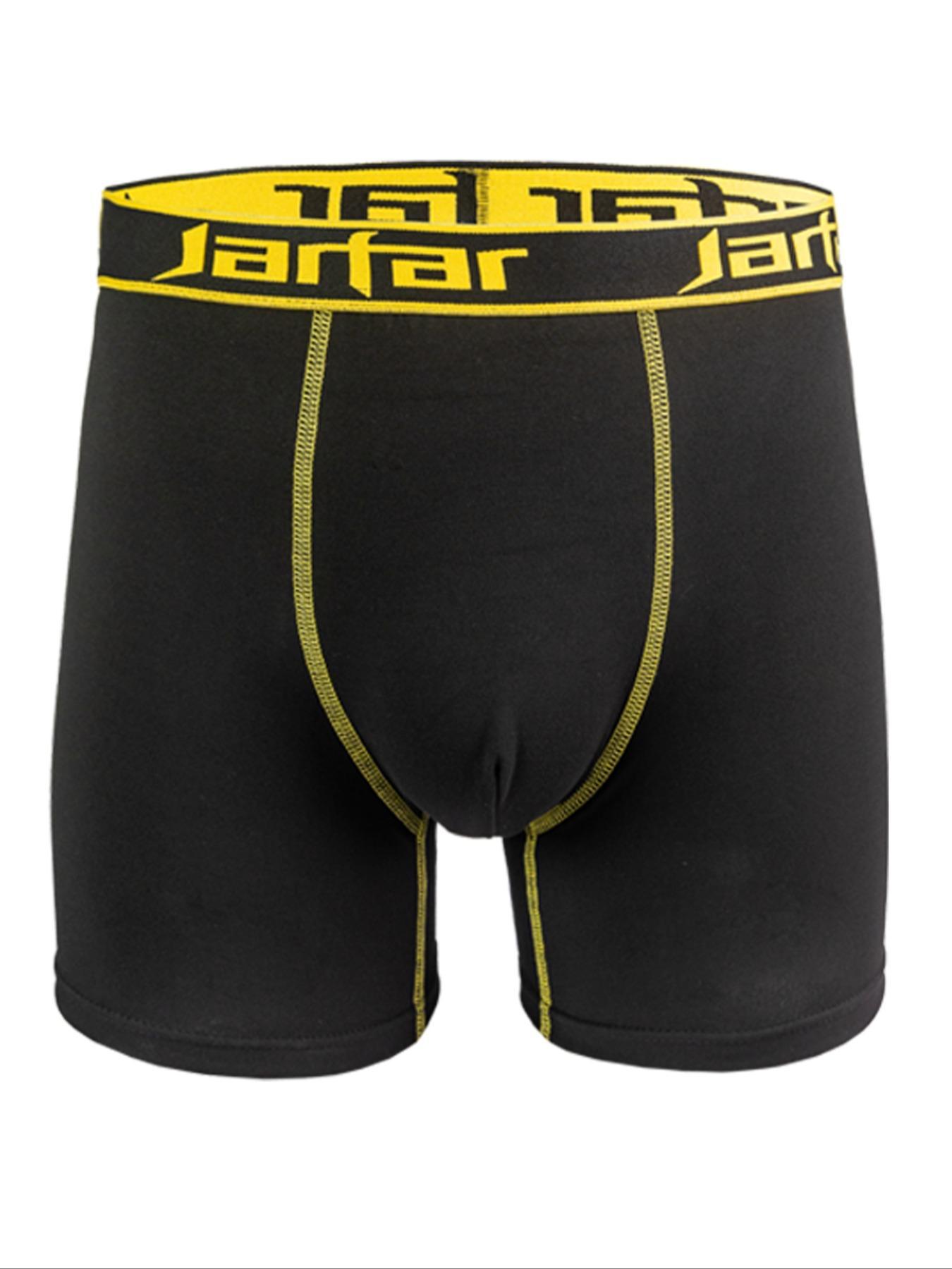 Men's Stretchy Boxer Briefs with Letter Tape, Casual Comfy Breathable Underwear for Daily Wear, Men's Underwear for All Seasons