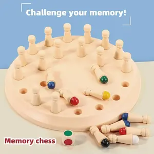 1 Set 15 X 15 X 2.8 Cm Memory Training Game Chess Concentration Training Game Chess Parent-Child Interactive Puzzle Toy Tabletop Game Birthday Gift