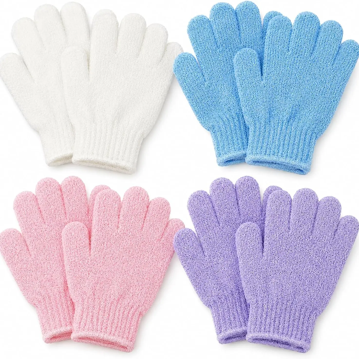 Exfoliating Bath Gloves - Body & Face Scrub for Smooth Skin, Prevent Acne, Unclog Pores. Deep Cleansing and Massage Spa Gift Set for Women/Men Bath Accessories