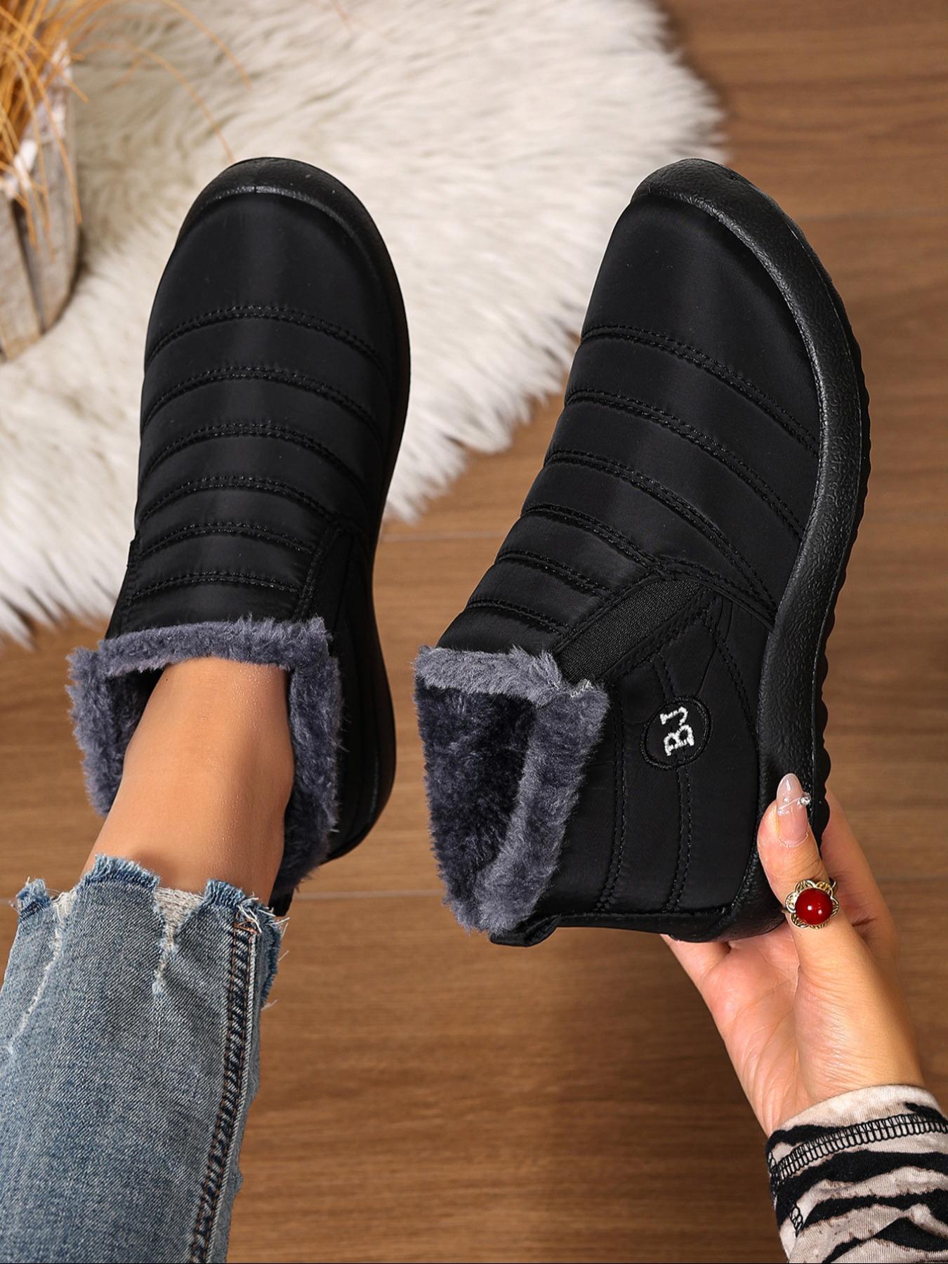 Women's Large Size Lightweight Comfortable Snow Boots, Anti-Slip Short Winter Warm Fleece Boots, Perfect Gift for Outdoor Activities, Winter Warm Shoes