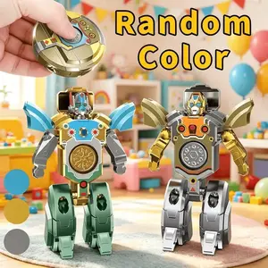Random Different Styles Transformable Finger Spinners, Teenager Relaxation Sensory Creative Toy Finger Top, Perfect for Party Gifts, Fun Transformable Chain Robot Mecha Spinner, New School Year Back-To-School Fidget Spinner Toy Classroom Prize