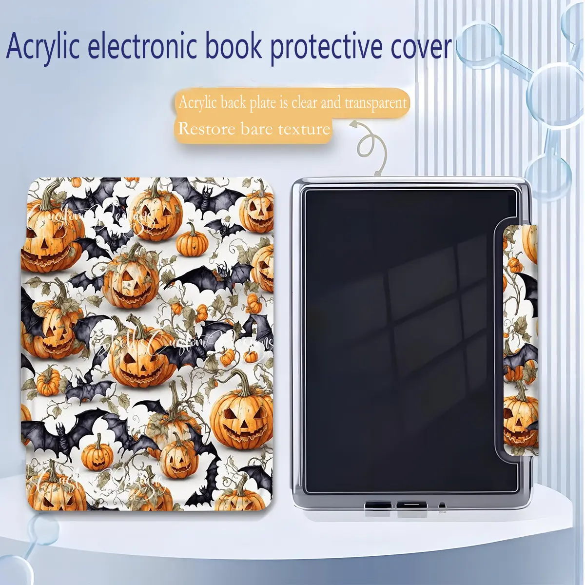 Halloween-themed Kindle Case, reading tablet cover, hand strap, automatic sleep/wake function Suitable for 7/6.8/ 6inch Kindle Paperwhite 11th/12th generation reading devices, holiday gift