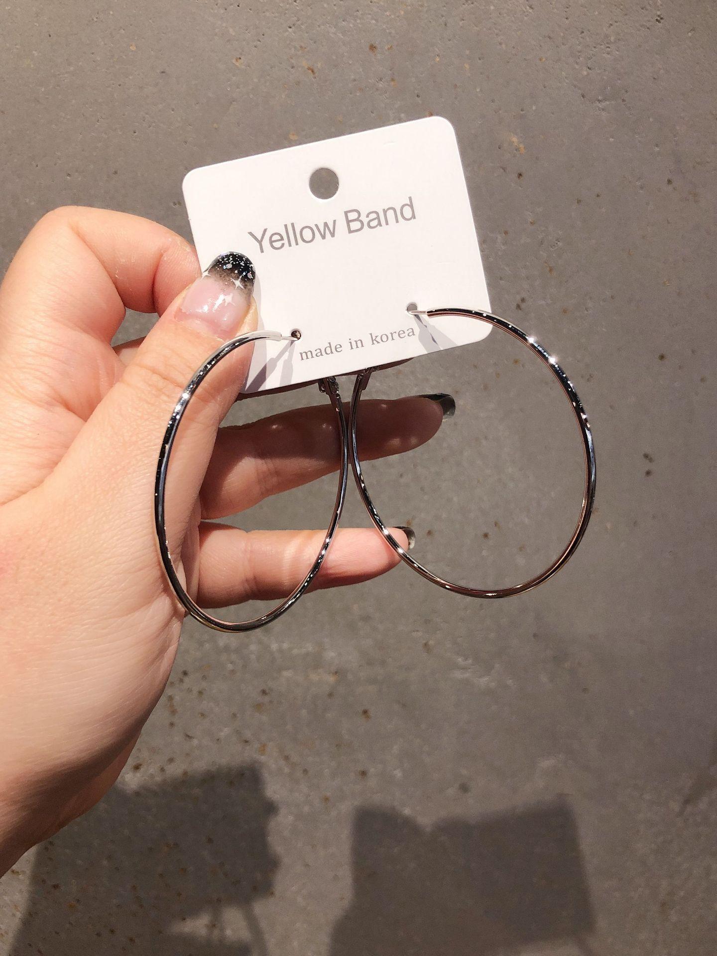 925 Silver needle circle earrings, circle ear rings, exaggerated personality and style, ins style , stud earrings, ear buckles, Korean metal