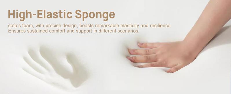 Giant Bean Bag Chair for Adults - Indoor Chaise Lounge with Neck Pillow & Ottoman, All-in-One Sponge Design, Comfy Floor Chair for Reading, Gaming, Napping, and Movies (Khaki)